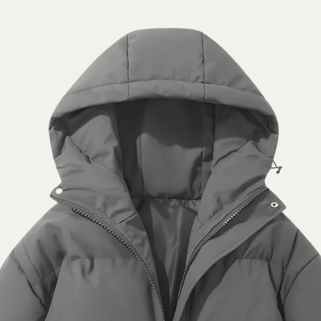 Mens Insulated Puffer Jacket High Neck Hooded