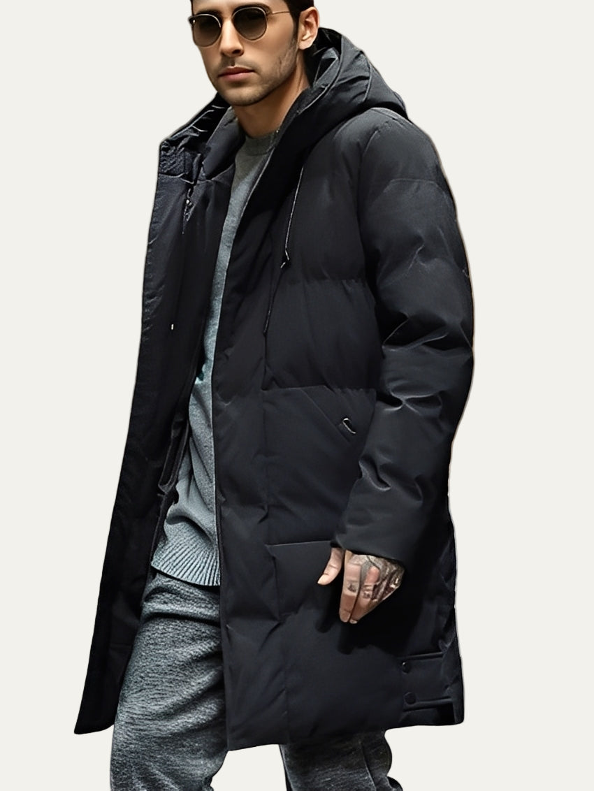 Mens Quilted Puffer Parka Oversized Longline Fit