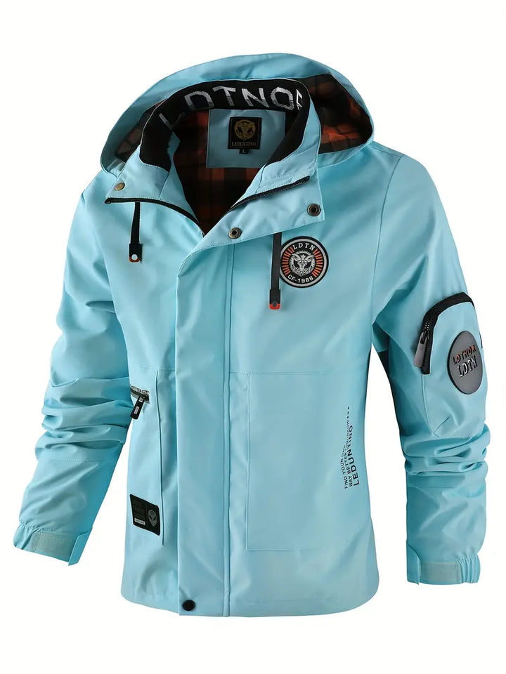 Mens Outdoor Jacket Waterproof Windproof Hooded