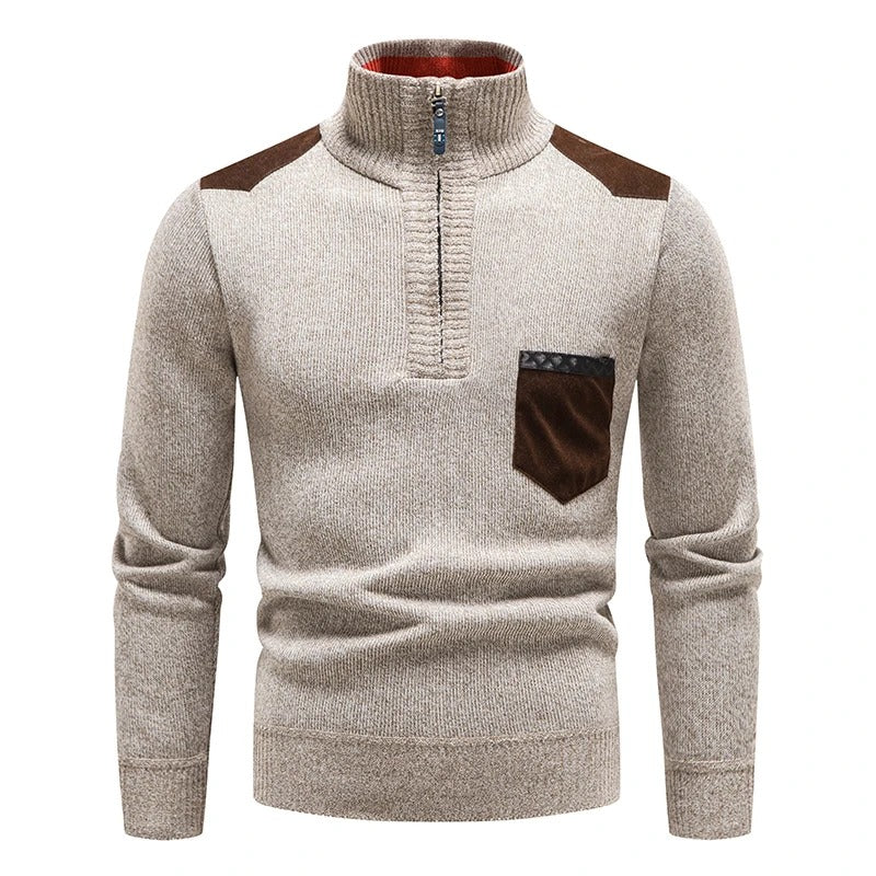 Unisex Cable Knit Zip Sweater Classic Fit - BritishMode