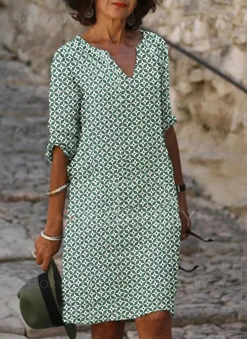 Womens Knee-Length Dress Chic Style - BritishMode