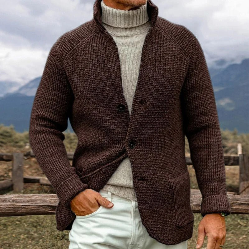 Unisex Knitted Jacket Classic Crew Neck