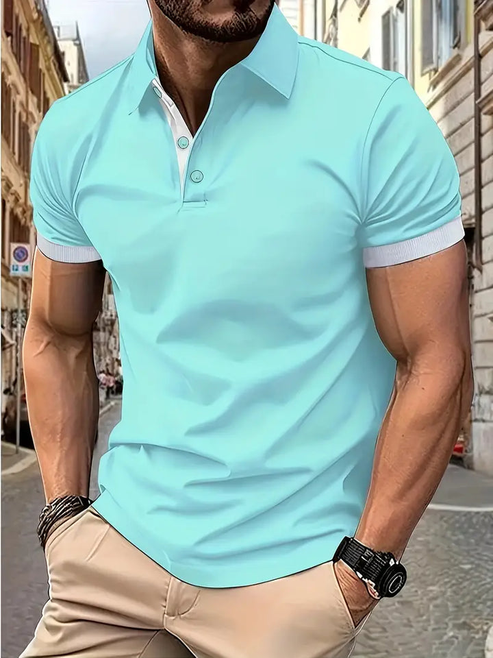 Mens Casual Shirt Colorblock Pattern Regular Fit