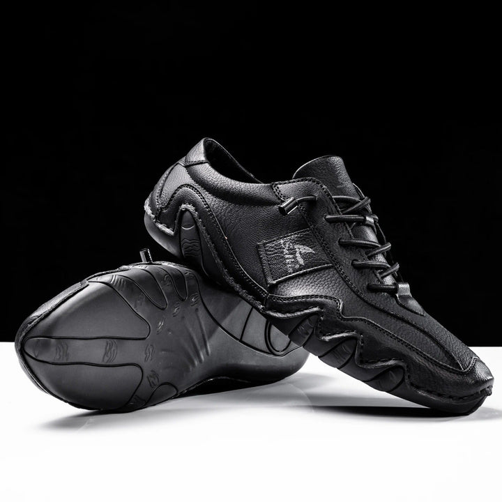 Mens Casual Lace-Up Shoes with Contrast Stitching Curved Sole