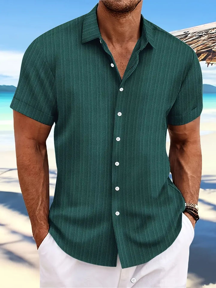 Mens Relaxed Fit Shirt Striped Cotton - BritishMode