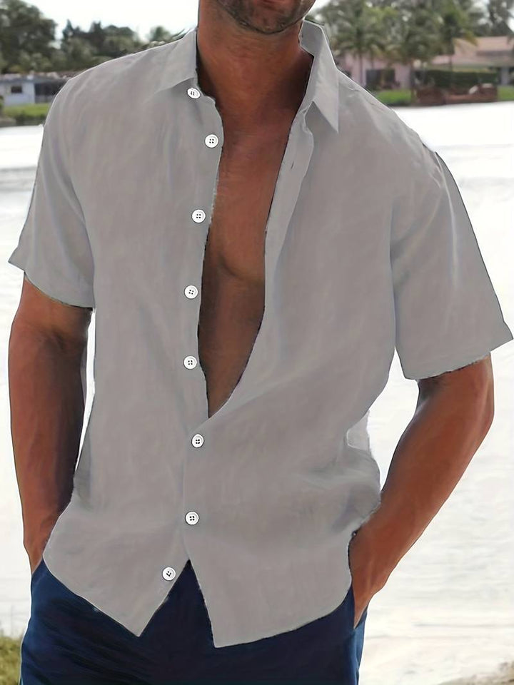 Mens Short-Sleeve Shirt Comfortable Fit