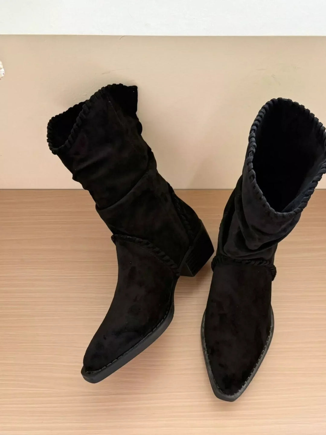Womens High Heel Ankle Booties Leather Pointed Toe - BritishMode