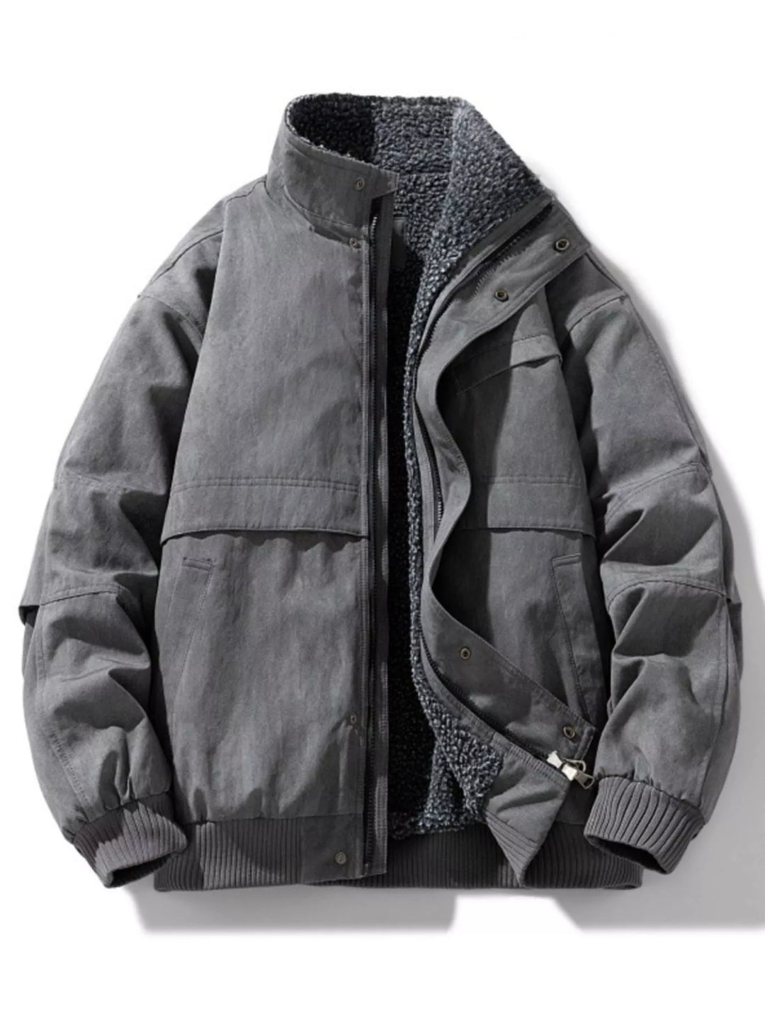 Mens Bomber Coat Sherpa Fleece Warm Fit