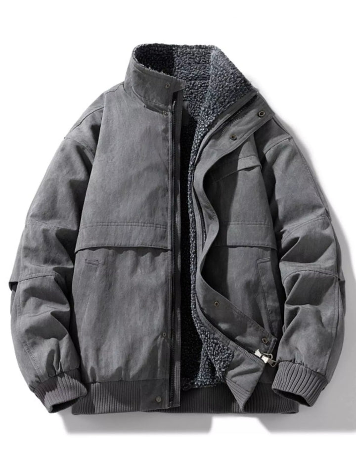 Mens Bomber Coat Sherpa Fleece Warm Fit