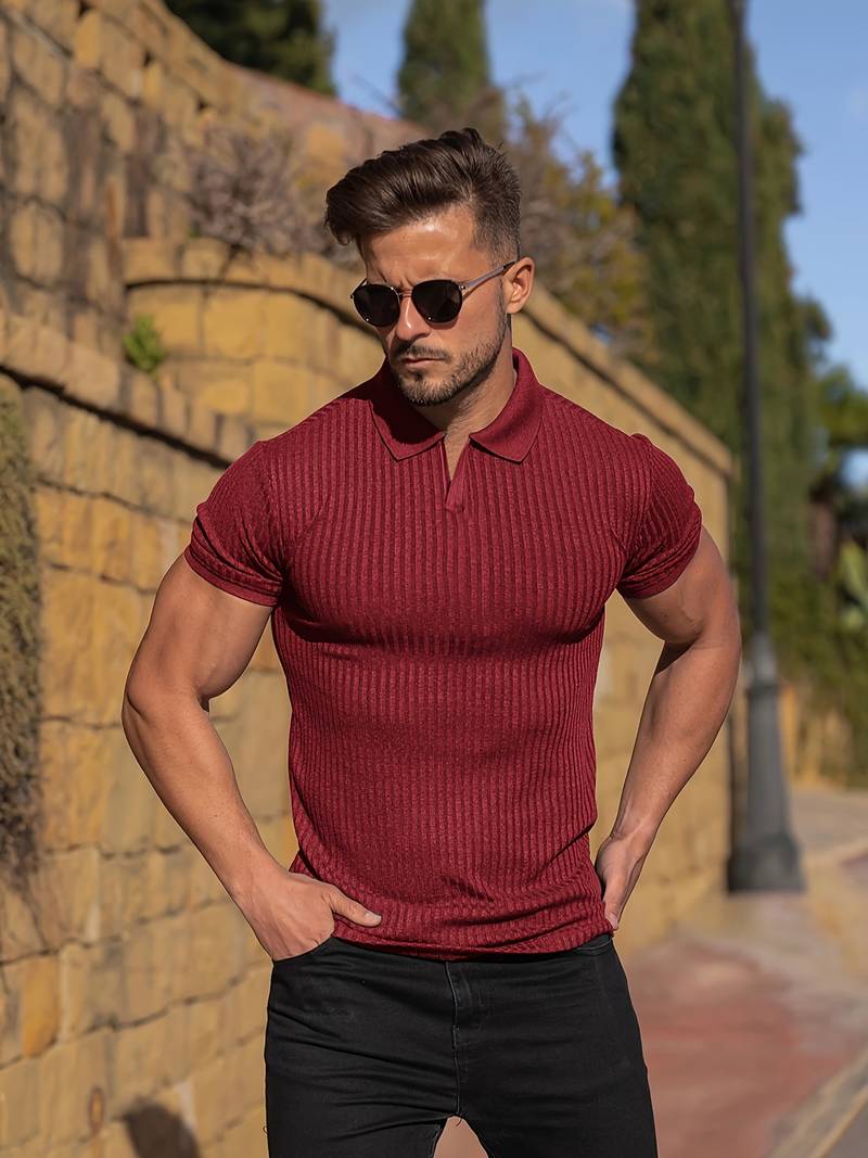 Mens Ribbed Shirt Slim Fit