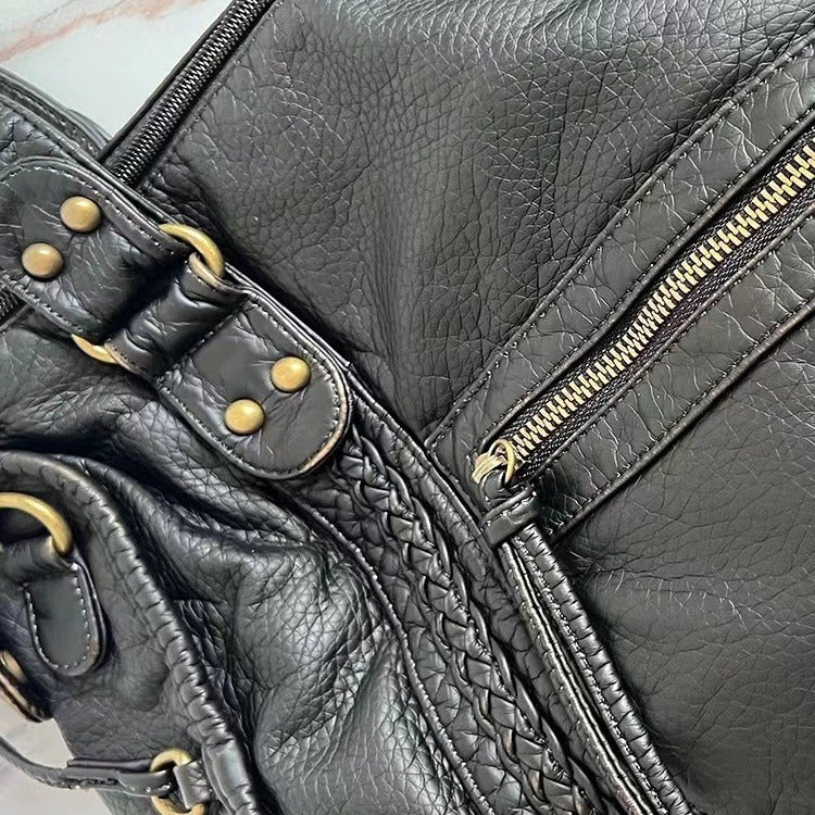 Womens Vintage Leather Shoulder Bag Classic Style