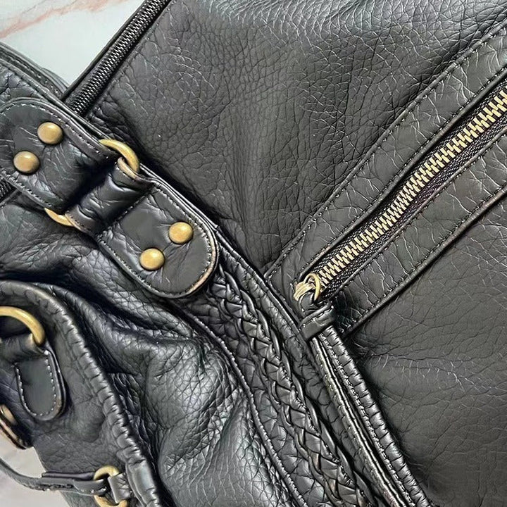 Womens Vintage Leather Shoulder Bag Classic Style