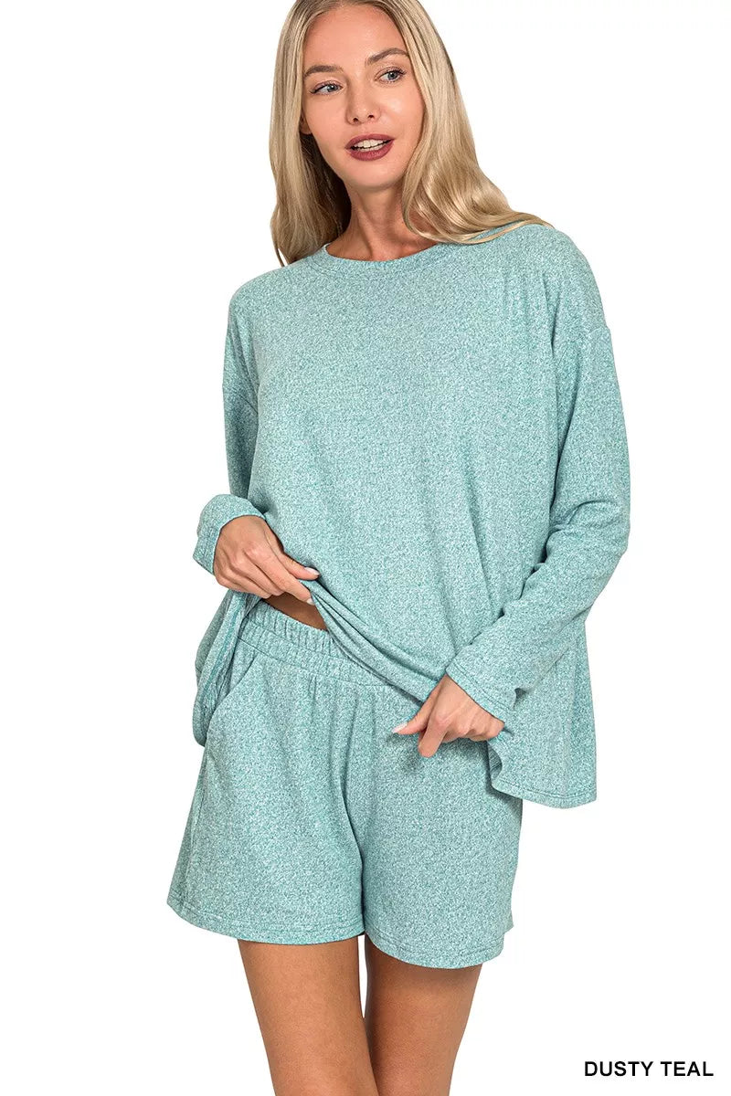 Womens Lounge Set Soft Knit Relaxed Fit - BritishMode