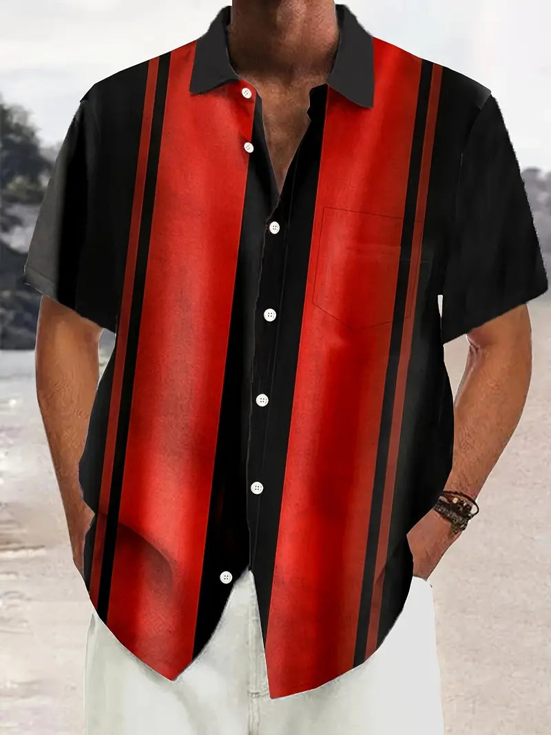Mens T-Shirt Vintage Colorblock Cotton Casual Fit - BritishMode