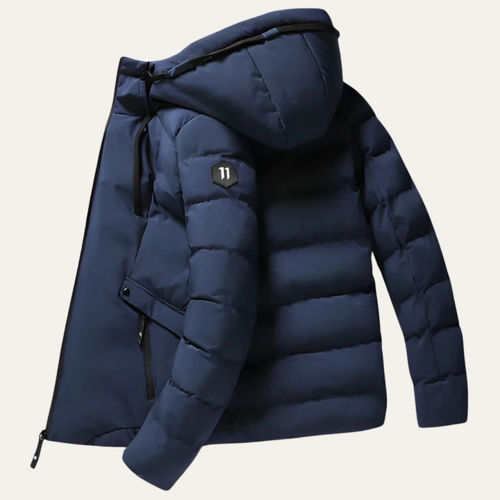 Mens Puffer Jacket with Hood Warm Winter Fit