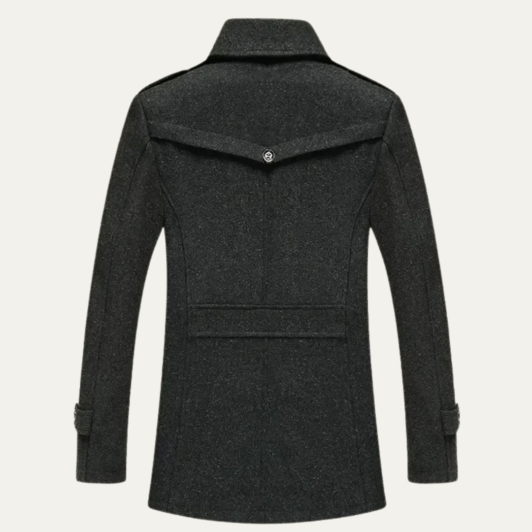 Mens Wool Blend Winter Coat Smart Lapel Classic Fit