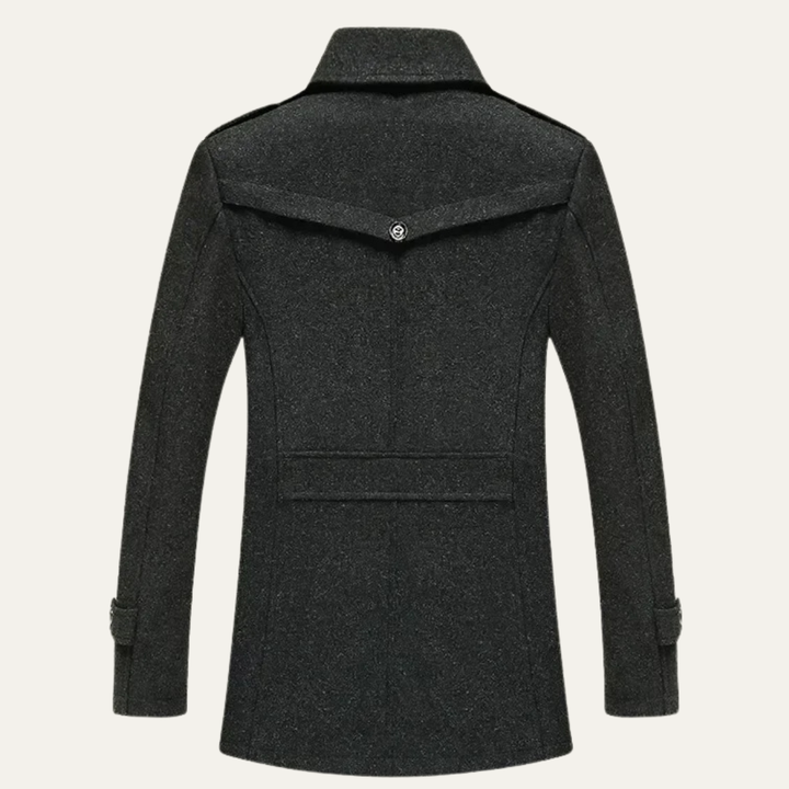 Mens Wool Blend Winter Coat Smart Lapel Classic Fit