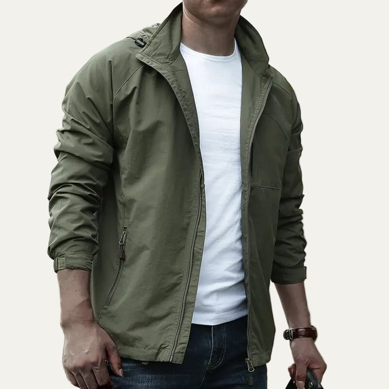 Mens Outdoor Jacket Full Zip Hooded