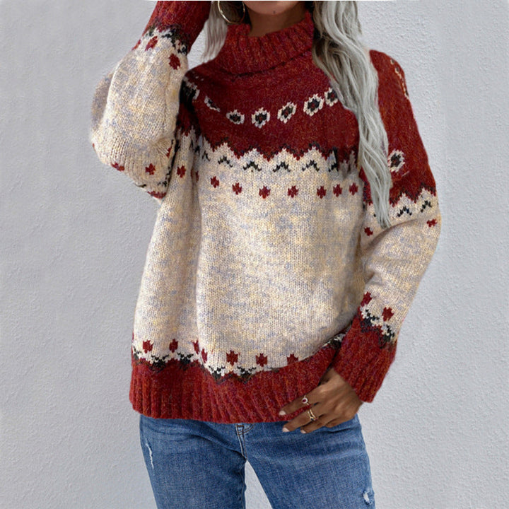 Womens Knit Sweater Cozy Nordic Style