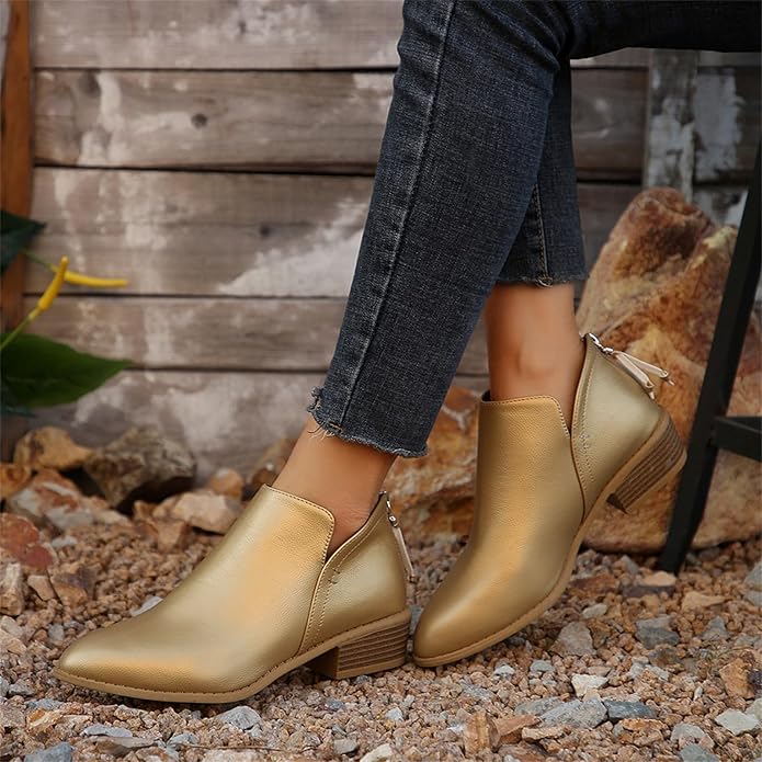 Womens Ankle Boots High Heel Pointed Toe