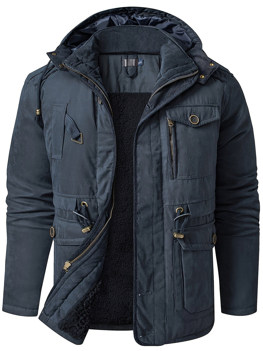 Mens Thick Hooded Winter Jacket Insulated Warm