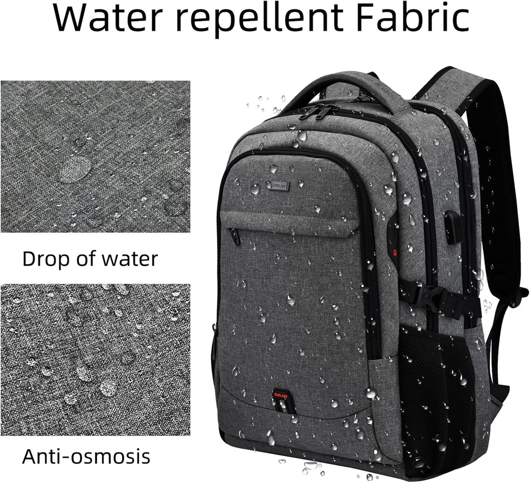 Unisex Travel Laptop Backpack Water-Resistant USB Port Organized