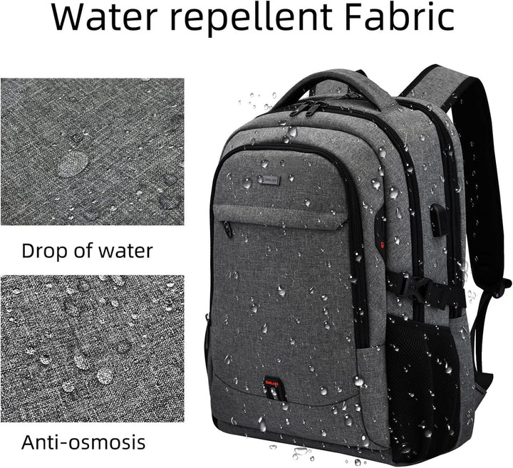 Unisex Travel Laptop Backpack Water-Resistant USB Port Organized