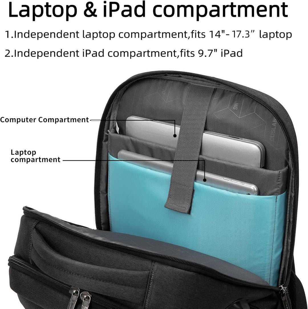 Unisex Travel Laptop Backpack Water-Resistant USB Port Organized