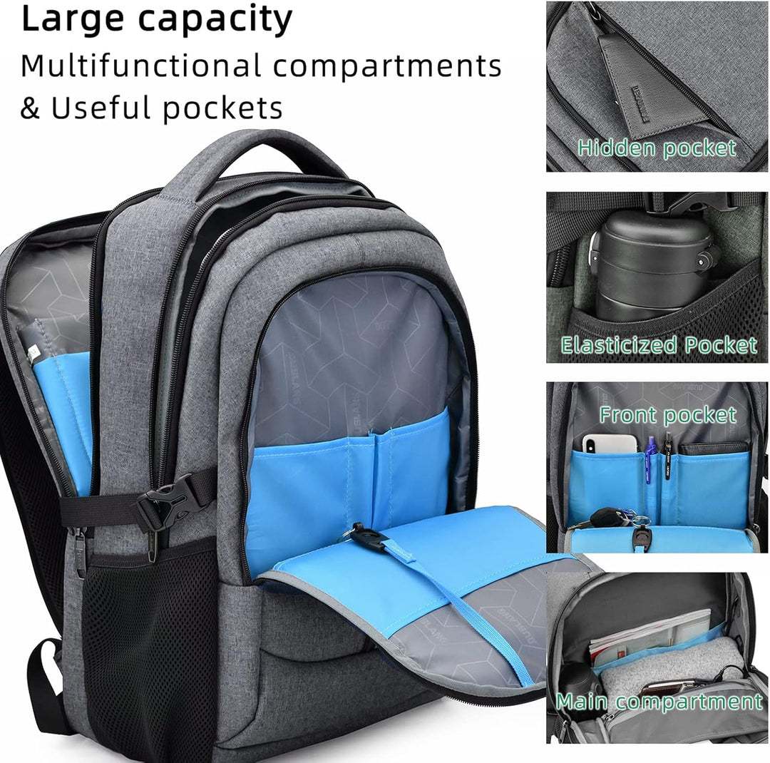 Unisex Travel Laptop Backpack Water-Resistant USB Port Organized