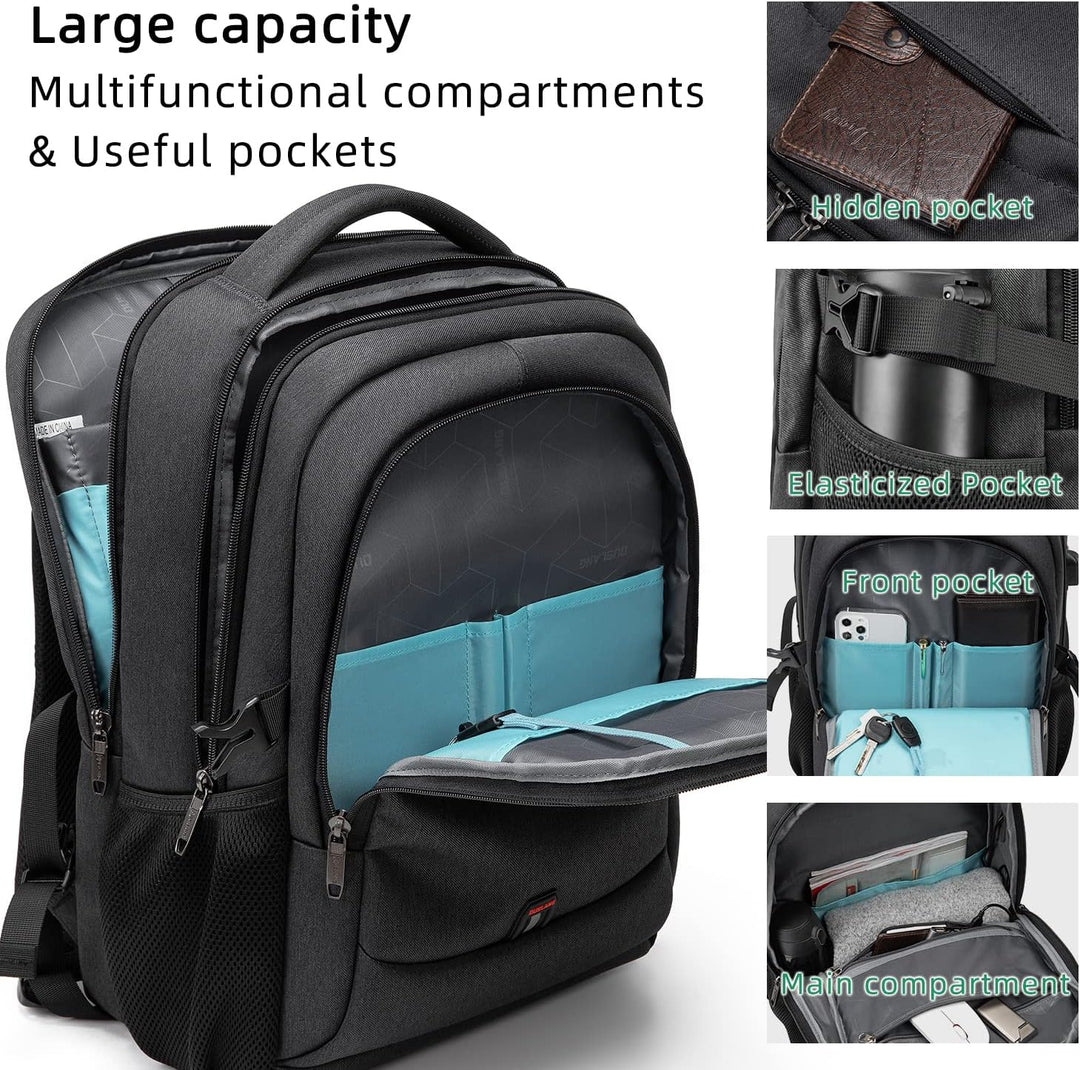 Unisex Travel Laptop Backpack Water-Resistant USB Port Organized