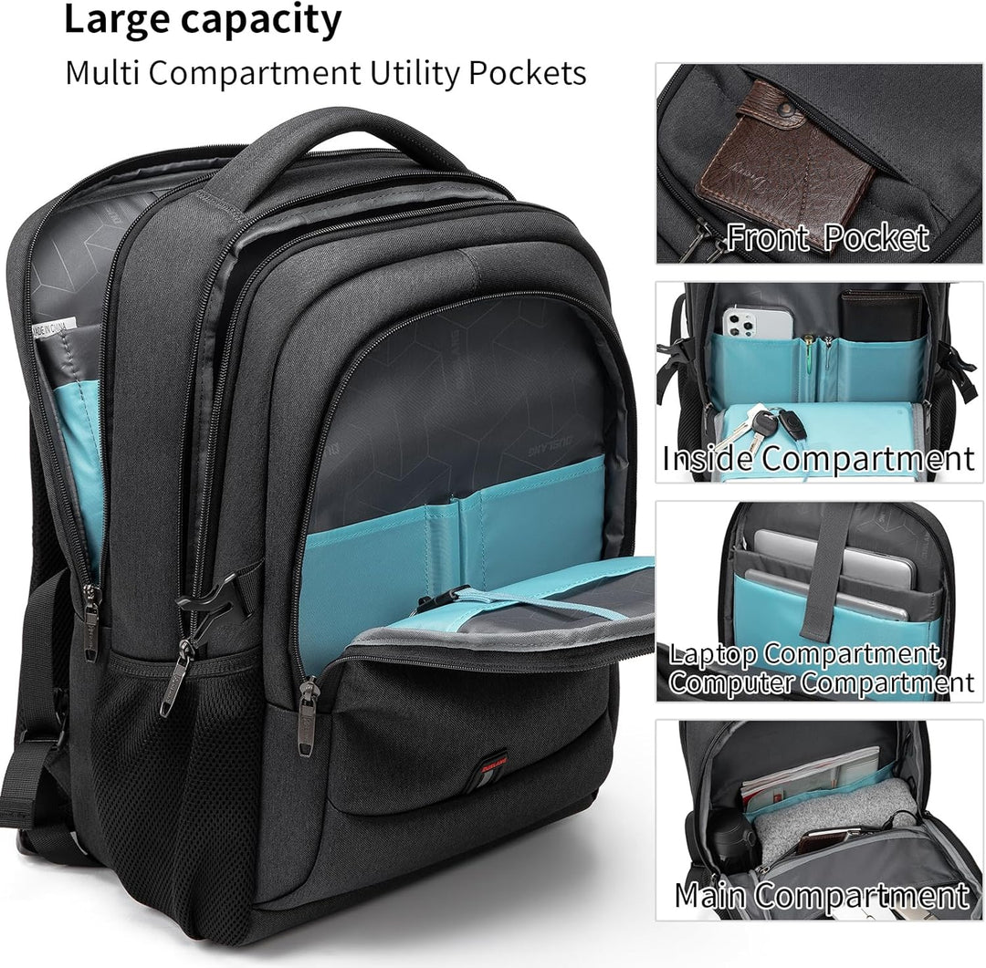 Unisex Travel Laptop Backpack Water-Resistant USB Port Organized