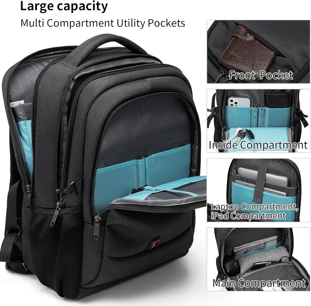 Unisex Travel Laptop Backpack Water-Resistant USB Port Organized