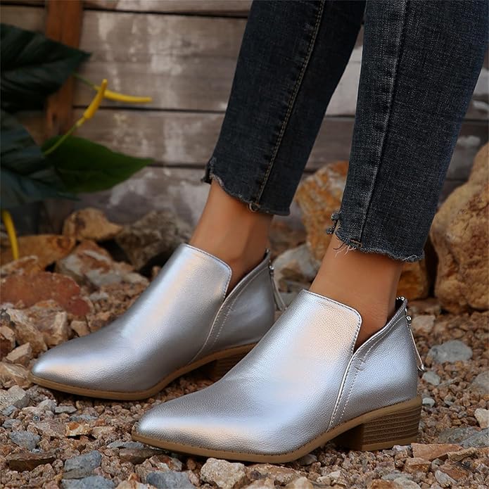 Womens Ankle Boots High Heel Pointed Toe