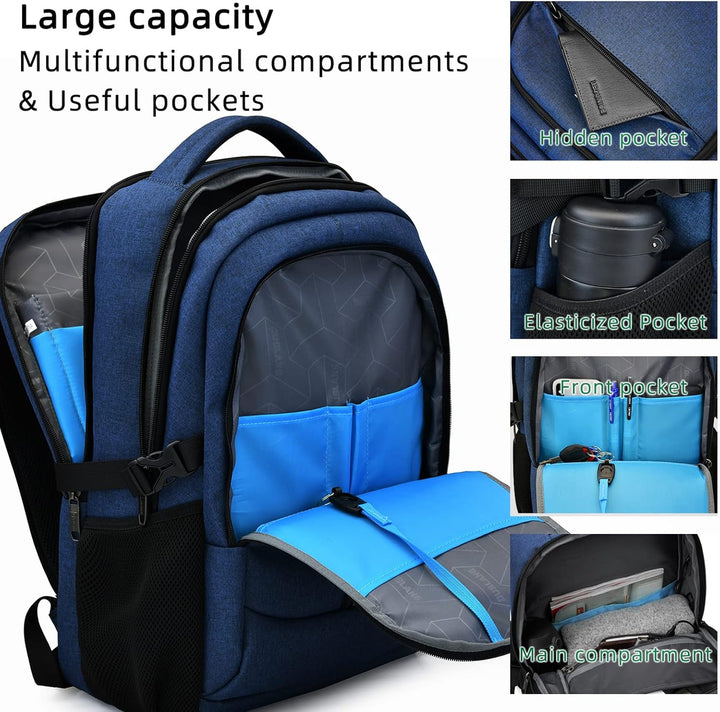 Unisex Travel Laptop Backpack Water-Resistant USB Port Organized