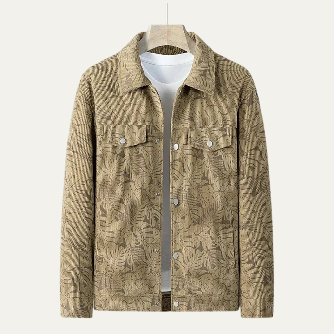 Mens Quilted Jacket Slim Fit Button-Up Warm