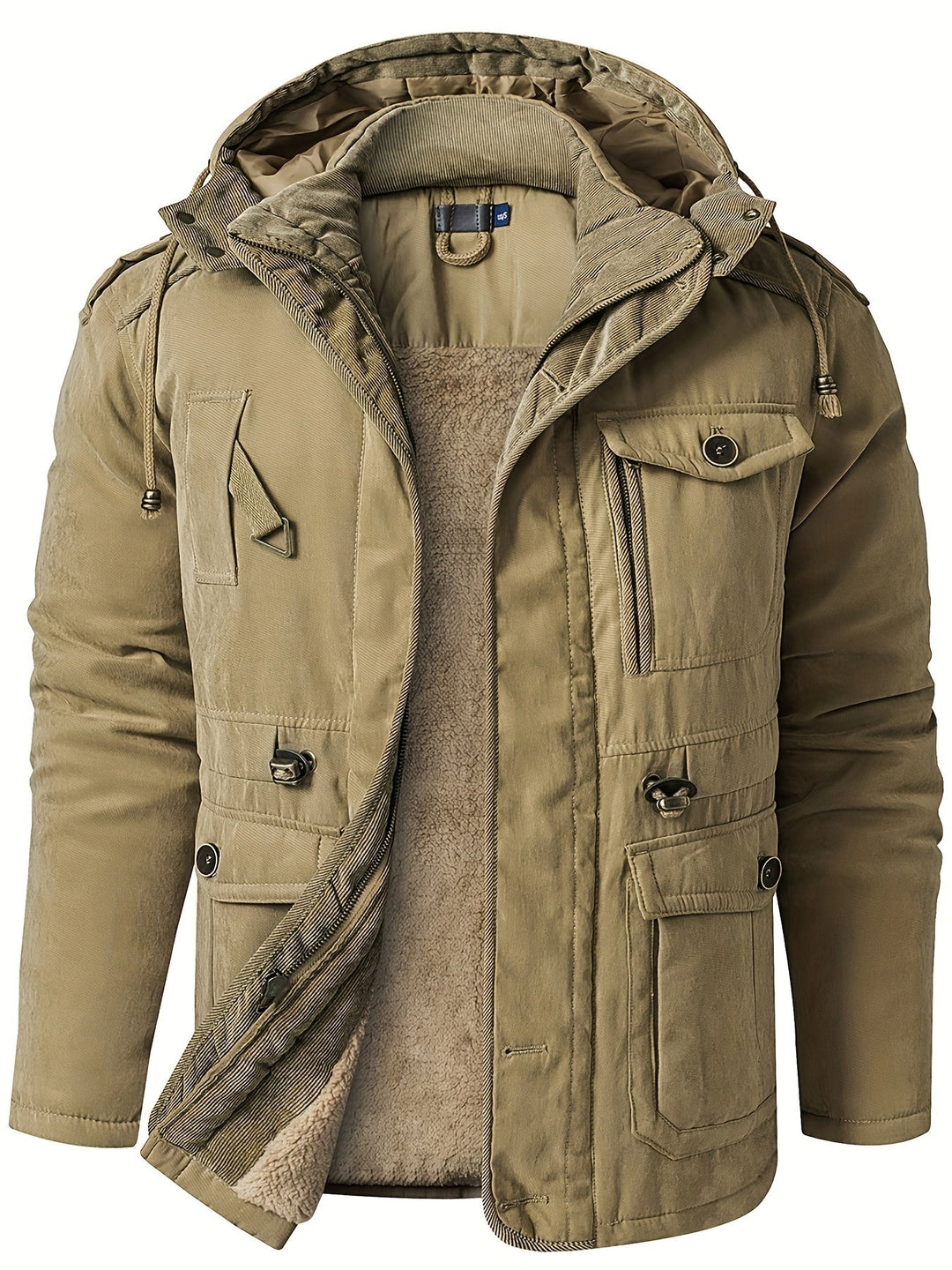 Mens Thick Hooded Winter Jacket Insulated Warm