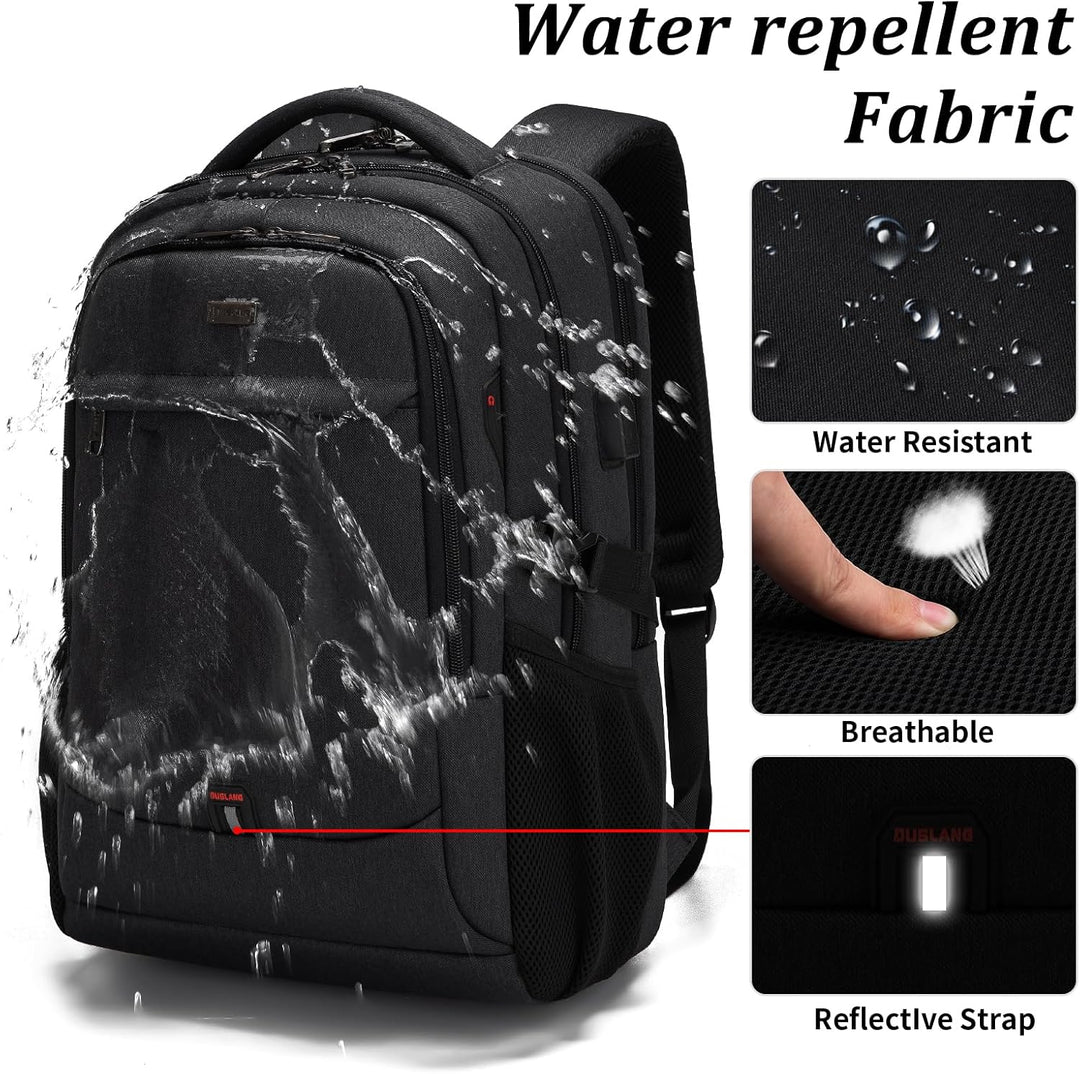 Unisex Travel Laptop Backpack Water-Resistant USB Port Organized