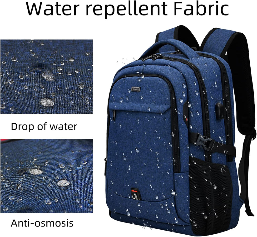 Unisex Travel Laptop Backpack Water-Resistant USB Port Organized