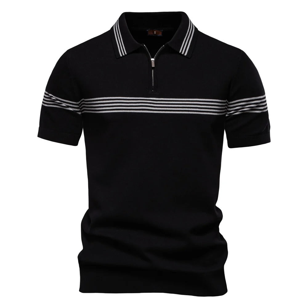 Mens Polo Shirt Cotton Knit Classic Fit