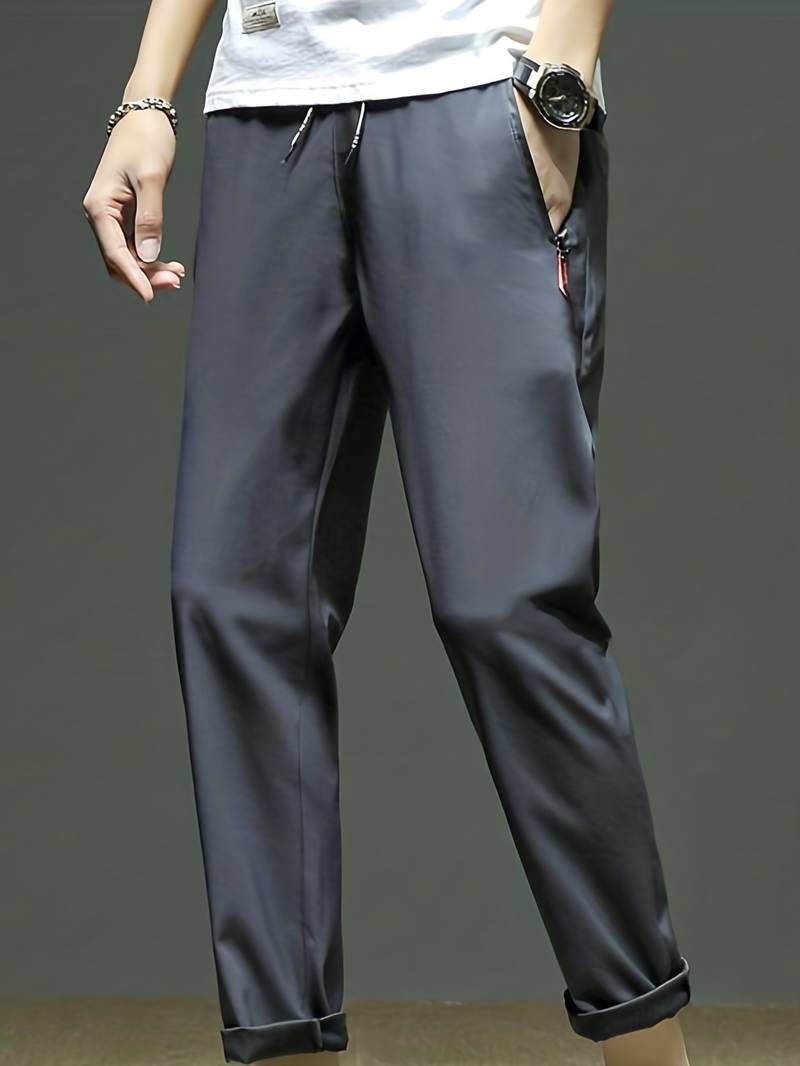 Mens Casual Trousers Lightweight Relaxed Fit