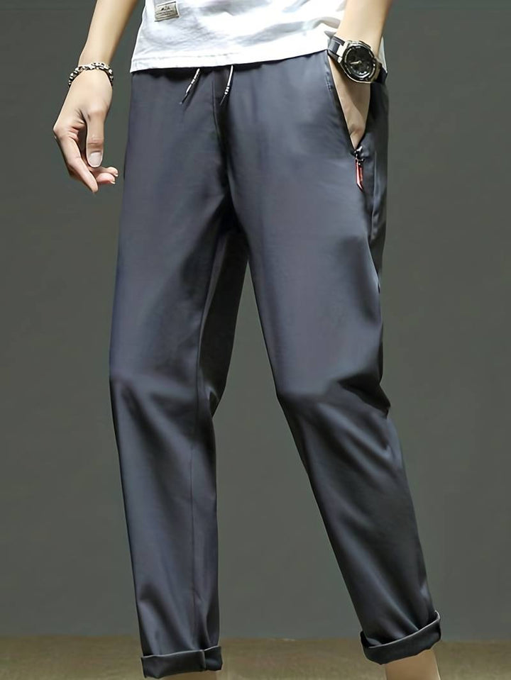 Mens Casual Trousers Lightweight Relaxed Fit