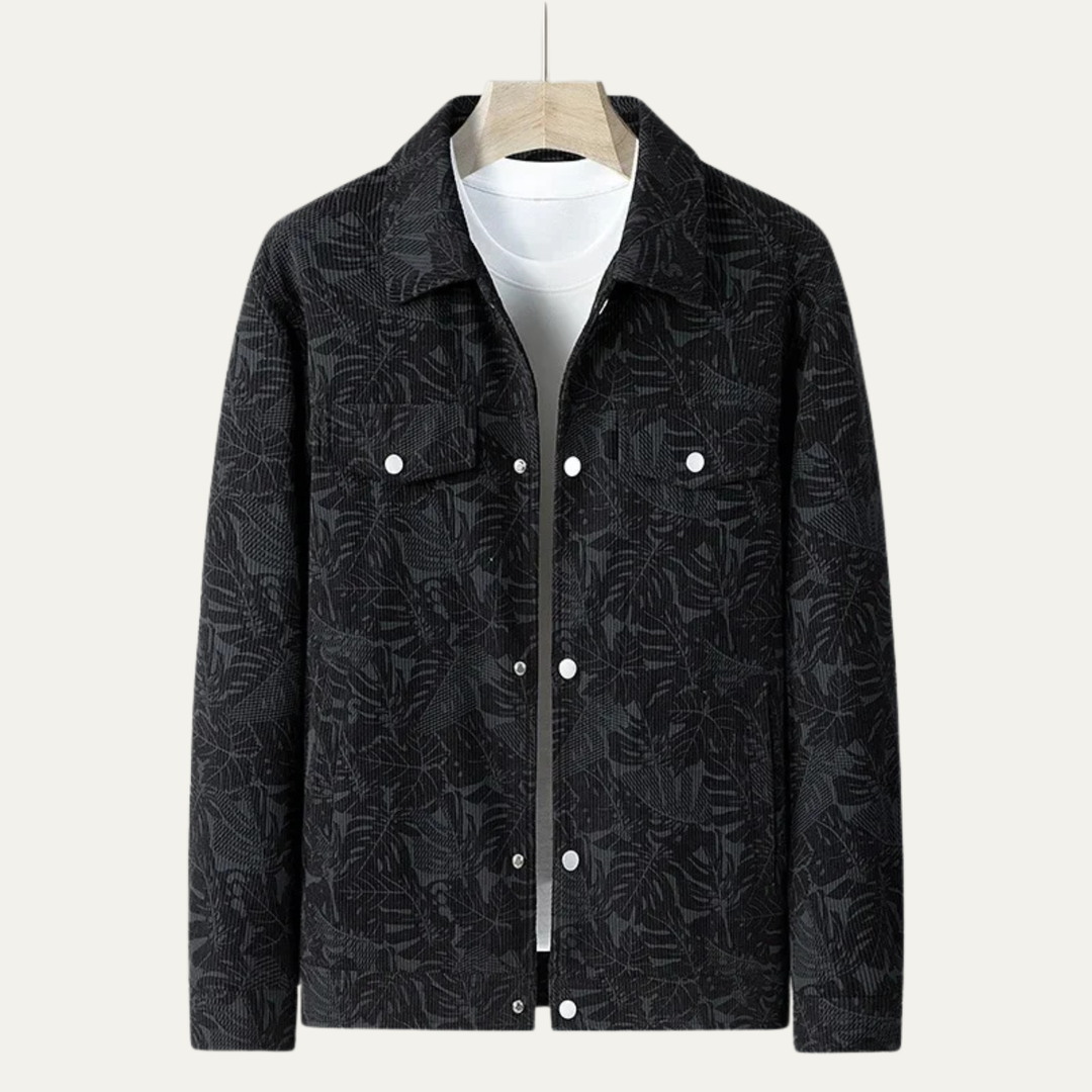 Mens Quilted Jacket Slim Fit Button-Up Warm