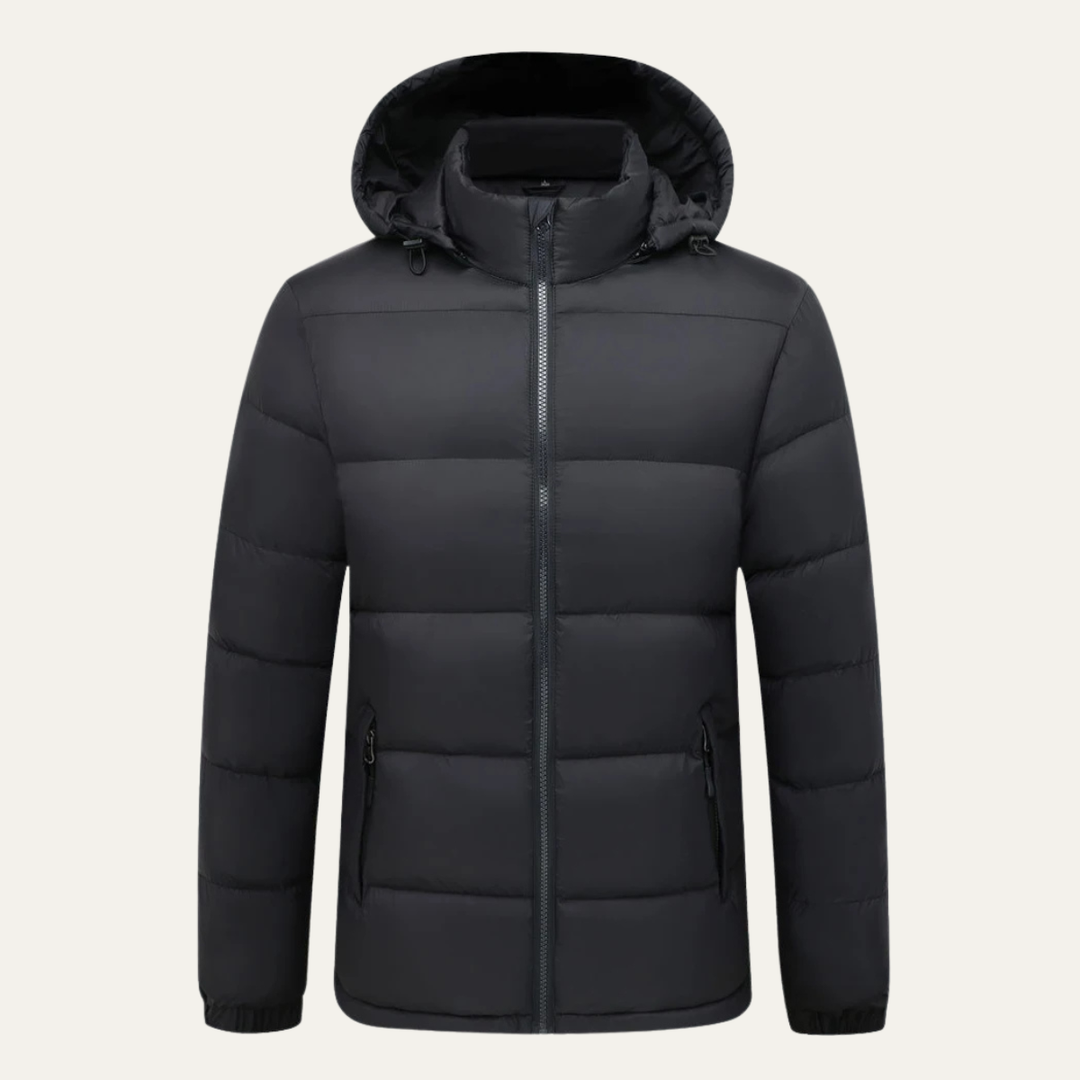 Mens Insulated Puffer Jacket Thick Warm Hooded - BritishMode