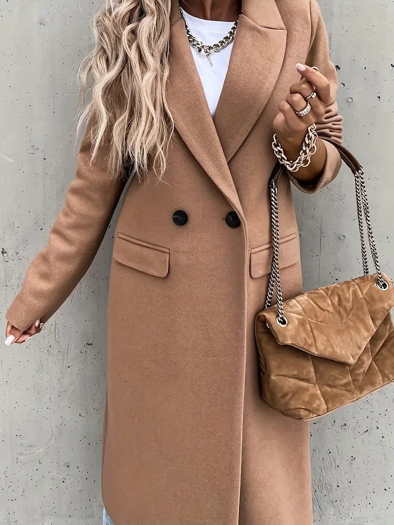 Womens Long Winter Coat Elegant Style - BritishMode