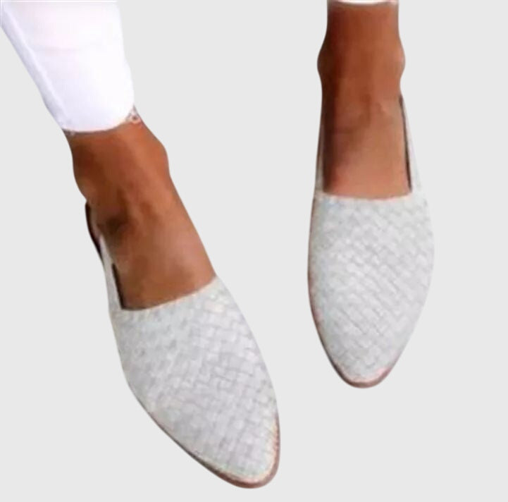 Womens Orthopedic Loafer Shoes Woven Pointed Toe Flat