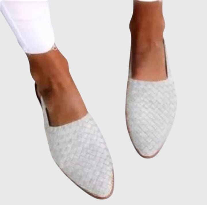 Womens Orthopedic Loafer Shoes Woven Pointed Toe Flat