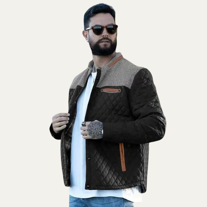 Mens Quilted Bomber Jacket Lightweight Padded
