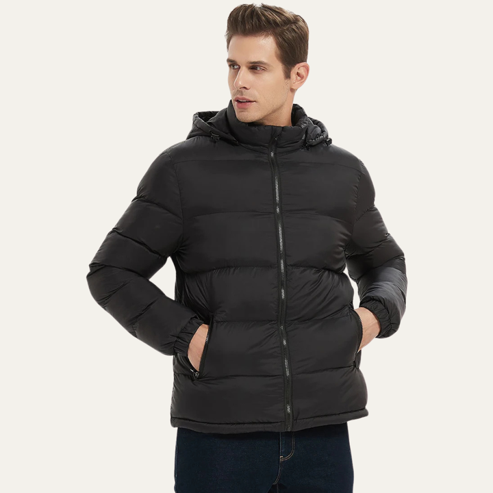 Mens Insulated Puffer Jacket Thick Warm Hooded