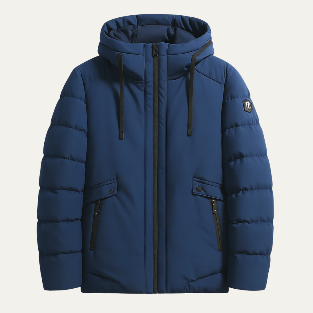 Mens Puffer Jacket with Hood Warm Winter Fit