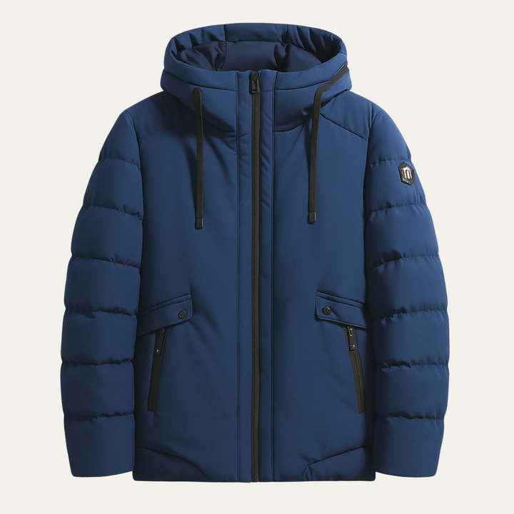 Mens Puffer Jacket with Hood Warm Winter Fit